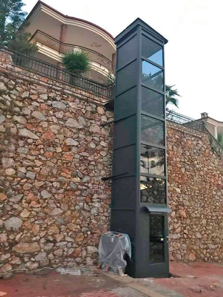 kabinli dış mekan villa asansörü