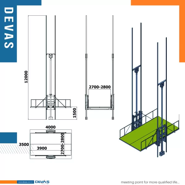 çift piston yük platformu